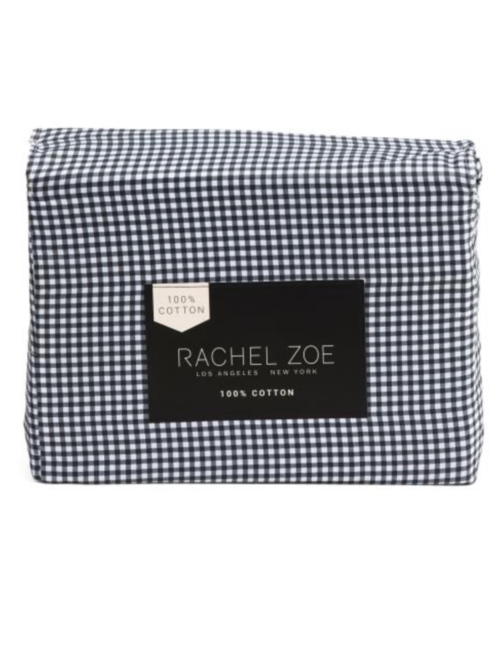 Rachel Zoe Black and White Gingham Cotton Sheet Set